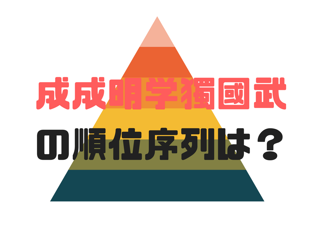 成成明学獨國武の順位序列｜偏差値や難易度から1位は成蹊大学